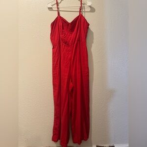 Cherry Red Spaghetti Strap Jumpsuit